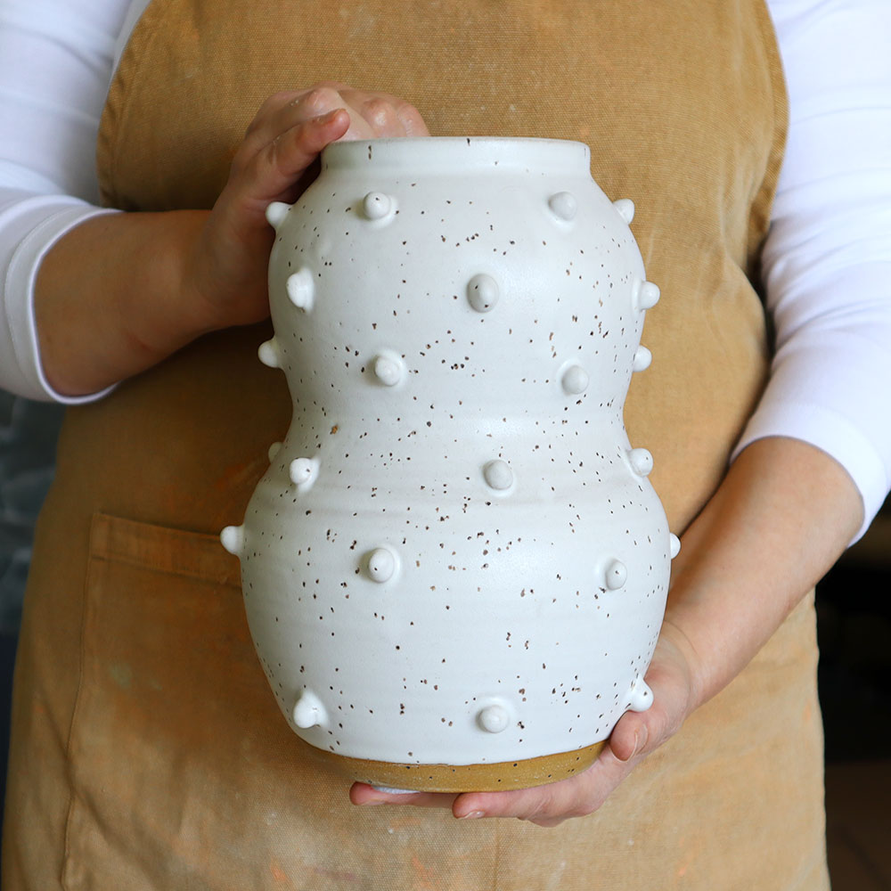 Kiln 21 Earthies Winner texture Dot vase the winner